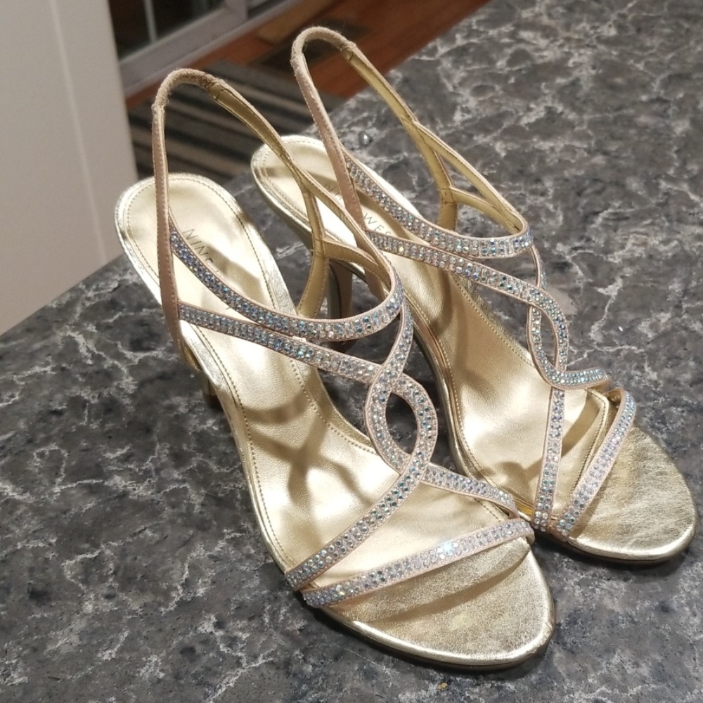 Nine West gold heels